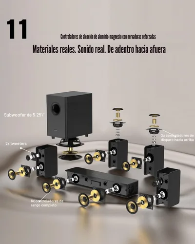 Miniatura 3 de Sistema de sonido envolvente virtual 5.1.2 para habitaciones pequeñas, barras de sonido compactas para Smart TV, cine en casa con 4 altavoces
