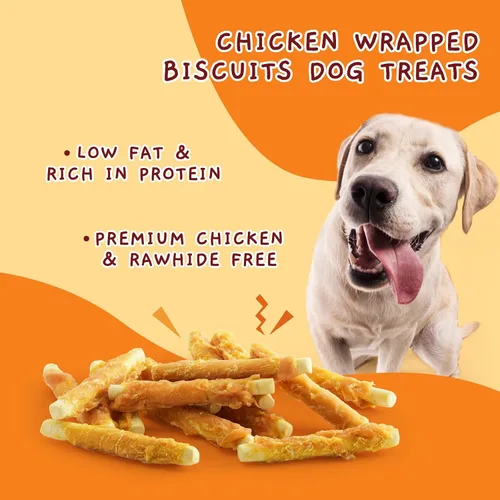 Miniatura 6 de Jungle Calling Galletas de pollo para perros, golosinas masticables suaves sin cuero crudo para recompensas de entrenamiento, 10.6 onzas