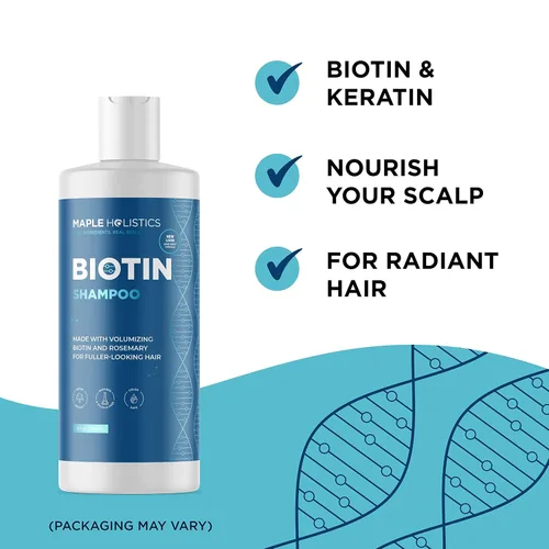 Miniatura 5 de Champú de biotina sin sulfato y suero para el crecimiento del cabello, champú y suero vegano espesante con aceites de ricino y romero para cabello