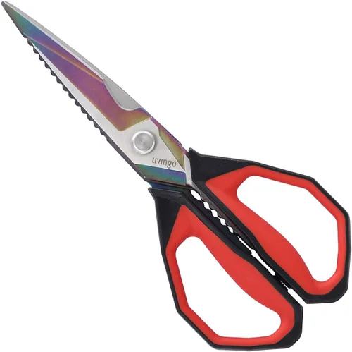 LIVINGO Sharp - Tijeras de cocina para alimentos – Tijeras de cocina forjadas de acero inoxidable forjado con revestimiento de titanio, resistentes