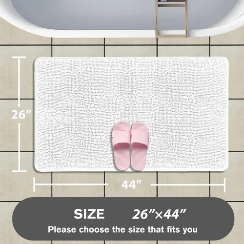 Miniatura 558 de Alfombra de baño pequeña de 12 x 18 pulgadas, lavable y absorbente, antideslizante, alfombra de baño de felpilla gruesa y suave para baño, ducha