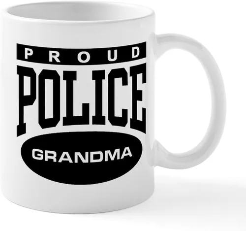 Miniatura 27 de CafePress Taza de café de cerámica de 11 oz (11.0 fl oz) de Police Mom