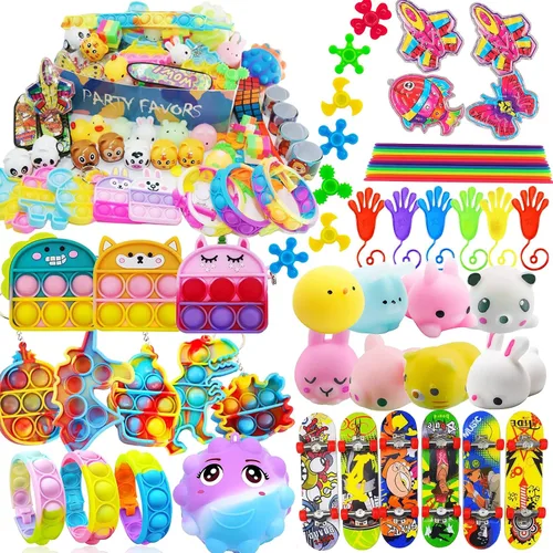 Miniatura 8 de 109 piezas de juguetes de fiesta prémium para niños, surtido de mini juguetes antiestrés para niños de todas las edades, premios de aula, cofre