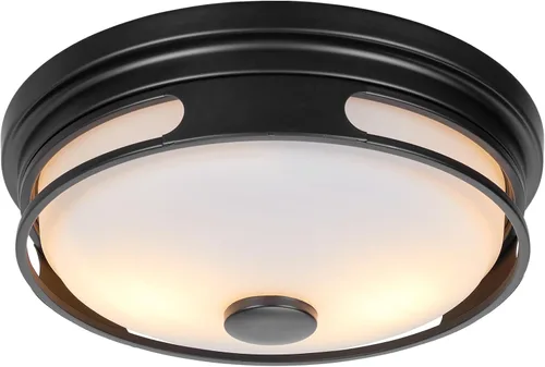 Miniatura 7 de Lámpara de techo cerca de techo, lámpara de techo empotrada con pantalla de vidrio esmerilado, lámpara de techo moderna de campo negro y blanco