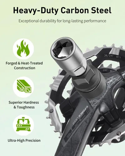 Miniatura 7 de Pawfly Kit de extractor de manivela de bicicleta, herramienta de extracción de manivela para cónica cuadrada, Shimano Octalink y brazos de manivela