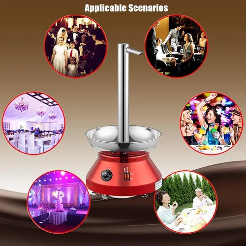 Miniatura 7 de Máquina de fuente de chocolate, modelo de grifo, máquina de cascada de chocolate con raspador, alfombrilla a prueba de fugas, 2.2 lbs de salsa
