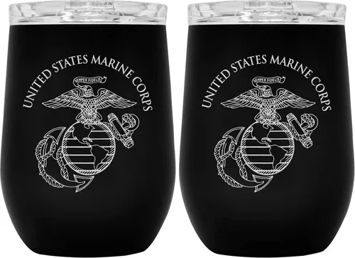 Miniatura 11 de Military Gift Shop Vaso de vino aislado al vacío con la bandera estadounidense para exteriores, con tapa, vidrio de acero inoxidable de 12 onzas