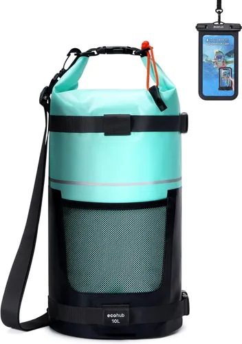 Miniatura 12 de ECOHUB - Bolsa seca impermeable para mujeres y hombres, 5 L/10 L/20 L, ligera, con tapa enrollable, mochila de almacenamiento seca para viajes