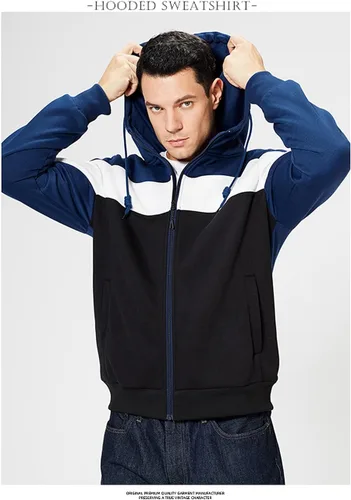 Miniatura 2 de DUOFIER Sudadera con capucha y cremallera frontal para hombre con capucha y bloqueo