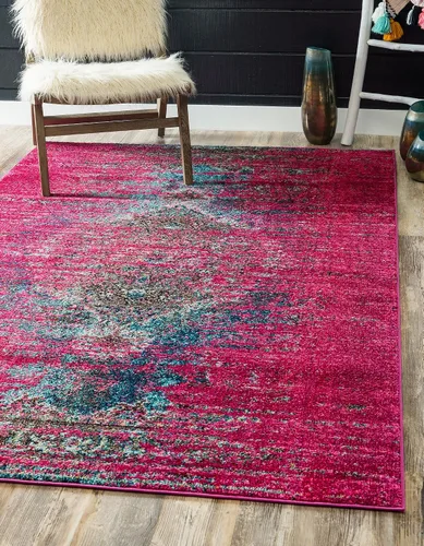 Miniatura 27 de Unique Loom Vita Collection - Alfombra saturada con degradado tradicional sobre teñido, 2 pies 2 pulgadas x 3 pies, turquesa/azul marino