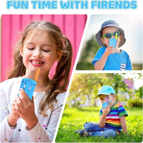 Miniatura 6 de Juguetes para niños o niñas de 4 a 12 años, paquete de 3 Walkie Talkies para exteriores y interiores, rango de 1.9 mi, 22 canales, radio de 2 vías
