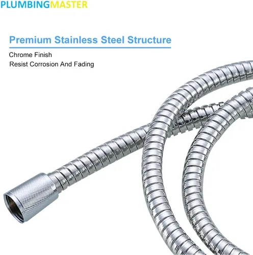 Miniatura 3 de Reemplazo de manguera de cabezal de ducha de mano de acero inoxidable de 79 pulgadas con tuerca de latón extensión de manguera de ducha flexible