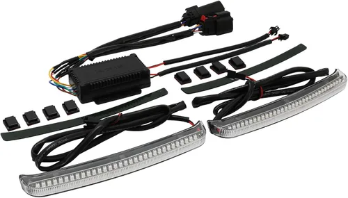 TCMT - Luz LED para alforja con señal de marcha, freno y giro para Harley Electra Glide 2014-2024 con lente transparente