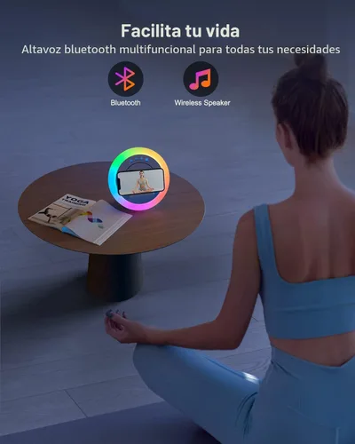 Miniatura 5 de Swarmir Altavoz Bluetooth con luces, altavoz de carga inalámbrica, las mejores ideas de regalo de cumpleaños para adolescentes, aplicable