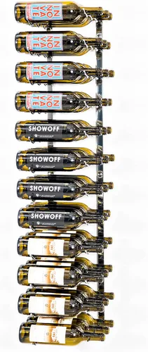 VintageView W Series Luxe Wine Rack 4 - Estante de metal para vino montado en la pared, moderno, almacenamiento de vino con etiqueta, ahorra espacio