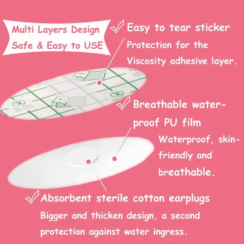 Miniatura 5 de saicheek Cubiertas para los oídos para la ducha, para bebés, adultos, a prueba de agua, tapones de natación, protección para los oídos de seguridad