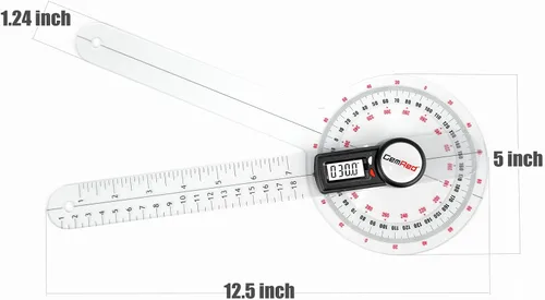 Miniatura 5 de GemRed Goniómetro digital de 12" para medición de ROM de rango de movimiento conjunto (nueva versión GR311)