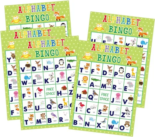 Miniatura 2 de Fancy Land Juego de bingo del alfabeto, juego educativo de aprendizaje de letras para niños, escuela, aula, hogar, suministros para fiestas