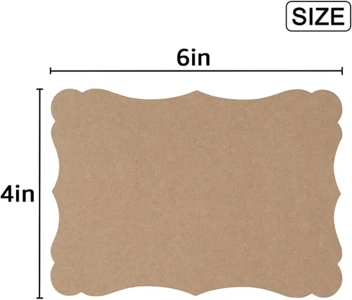 Miniatura 2 de Paquete de 50 tarjetas de papel kraft en blanco, cartulina, papel grueso, color marrón, tarjetas de felicitación para menús de tarjetas de regalo