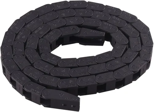 Miniatura 5 de 0.394 x 0.394 in tipo semi cerrado de plástico de remolque CNC máquina herramienta cable portador cadena de arrastre anidado negro