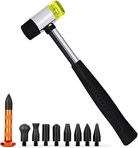 Miniatura 8 de LadyRosian Kit de varillas de eliminación de abolladuras sin pintura, 18 piezas, con cabezales reemplazables de goma, herramienta para reparación