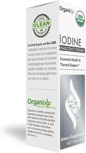 Miniatura 3 de Organixx Suplemento de yodo, gotas líquidas nacientes orgánicas, concentrado de yodo puro para hombres y mujeres, sin gluten, vegano, sin OMG, hecho