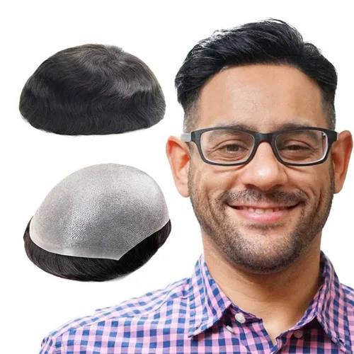 Tupé para hombres con cabello humano Lordhair, 5 estilos de gorro, 12 colores, piezas de cabello, reemplazo de cabello