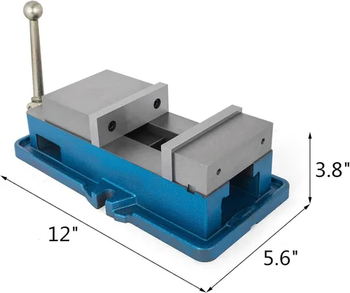 Miniatura 8 de Happybuy, tornillo de banco de 10cm ACCU de bloqueo preciso de precisión, tornillo de prensa de taladro de 10cm de ancho de mordaza, tornillo