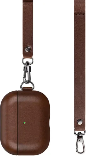 Miniatura 8 de Funda de cuero para AirPods Pro, estilo vintage Patina Indiana-Jones, funda de cuero para AirPods Pro 1ª generación 2019, hecha a mano, marrón oscuro