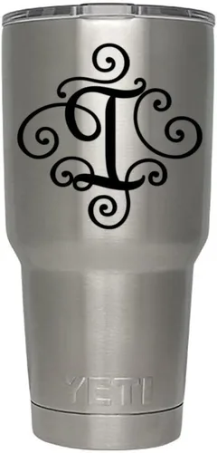 Miniatura 87 de Monogram - Calcomanía troquelada/vinilo adhesivo. Haga clic para opciones de color/letra. Disponible en cuatro colores y todas las letras de la A