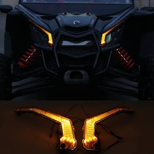Miniatura 6 de HAKA TOUGH Luces de colmillo de señal de giro con luz blanca amarilla para Can Am Maverick X3 XDS XRS Max Turbo R/Maverick Trail Sport Max