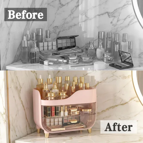 Miniatura 6 de Organizador de maquillaje para tocador con cajones grandes y suaves, organizador de cuidado de la piel extra grande para encimera de baño y tocador