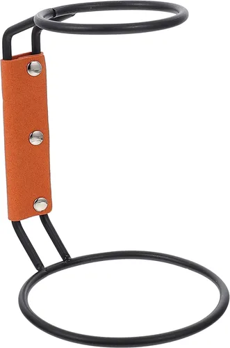 SHERCHPRY Soporte para gotero de café, soporte para taza de filtro, soporte para gotero de café de alambre de acero inoxidable con funda de cuero