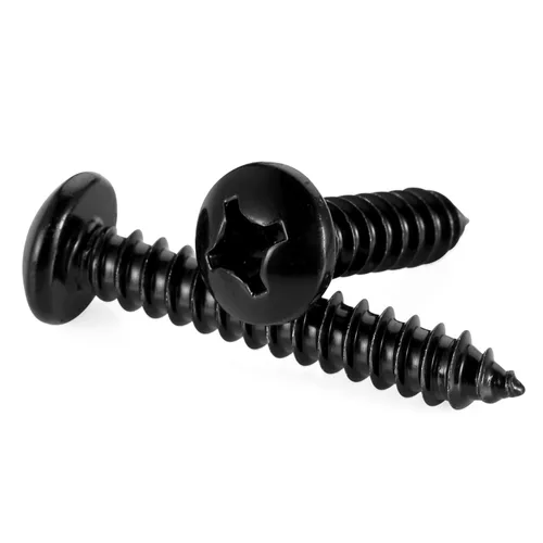Miniatura 6 de Mellewell Tornillo autorroscante #4 x 1 de cabeza de cacerola, tornillos de chapa metálica de cabeza plana, tornillos de madera, acabado negro