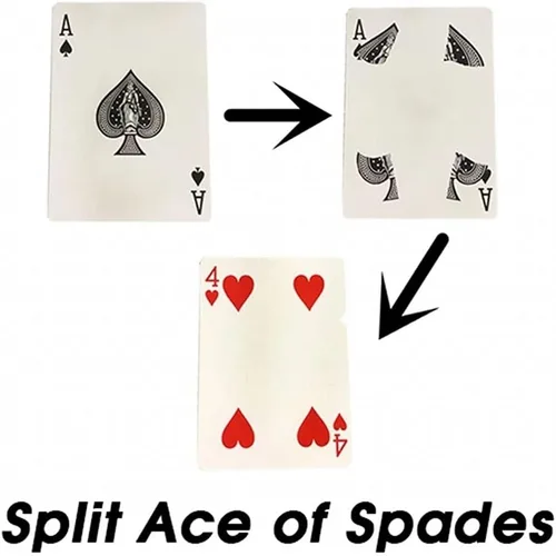 Miniatura 2 de ZQION Split Ace of Spades Trucos de magia de cerca Street Stage Tarjetas mágicas Gimmick Mago Props Card Magic Mentalism