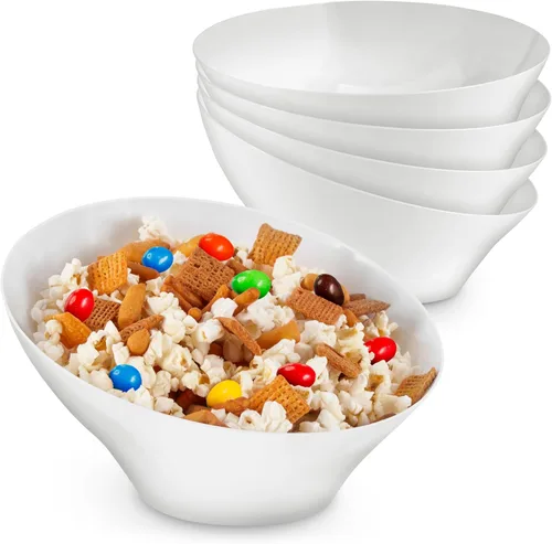 Miniatura 13 de Cuencos de servir de plástico transparente de 54 onzas (paquete de 4) Platos grandes desechables para dulces, recipientes de bufé para papas fritas