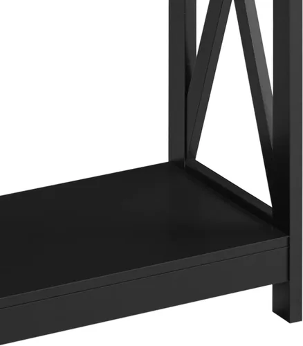 Miniatura 6 de Yaheetech Mesa consola con tomas de corriente y puertos USB, mesa de entrada con estantes de almacenamiento, mesa de sofá estrecha larga con diseño