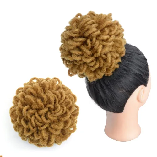 Miniatura 20 de Yinmei Baibian Loc Cola de Caballo con Cordón Moño de Pétalos Moños de Rastas Afro Rojas Cola de Caballo Rizado Hinchado Trenza Colas de Caballo