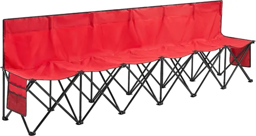 Miniatura 8 de Yaheetech Banco lateral plegable portátil de 6 asientos/8 asientos con respaldo y bolsa de transporte para deportes de equipo, fútbol, campamento
