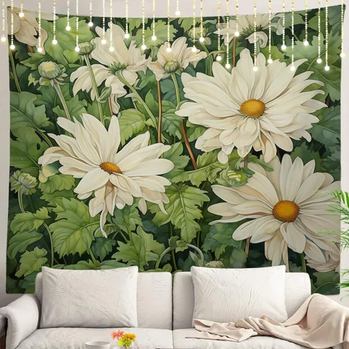 Miniatura 67 de Shrahala Tapiz de pared con paisaje de lago de otoño, bosque amarillo, para colgar en la pared, tapiz grande, decoración de fibra de poliéster