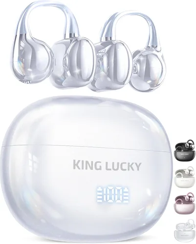 Miniatura 13 de King Lucky Auriculares de clip Gen 3, auriculares inalámbricos Bluetooth 6.0 de oreja abierta con micrófono, ajuste seguro para orejas pequeñas
