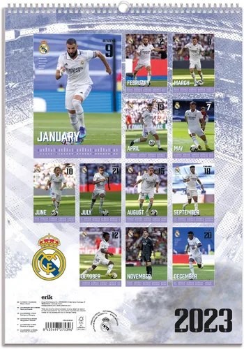 Miniatura 4 de Grupo Erik Real Madrid - Calendario de pared A3 2023 FSC 11.7 x 16.5 pulgadas - 11.7 x 16.5 in Agenda de 12 meses Calendario A3 2023