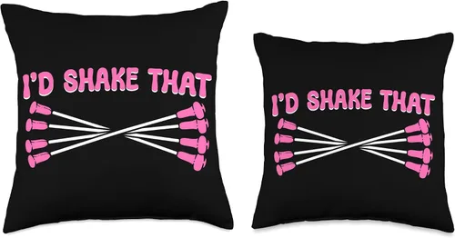 Miniatura 3 de Majorette & Baton Twirler Shirts & Merch I'd Shake That. Majorette Twirler Baton - Almohada giratoria, 16 x 16 pulgadas, multicolor