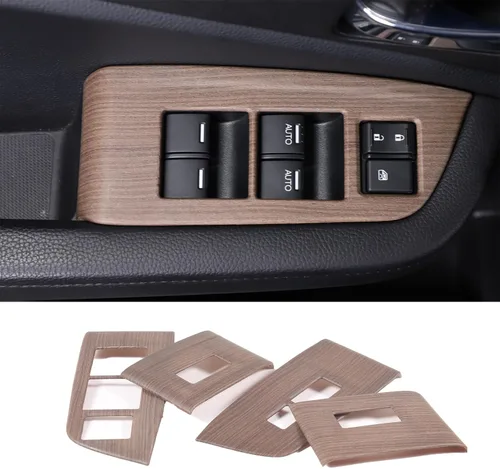 Miniatura 10 de 4 piezas Panel de Interruptor de Elevación de Ventana Marco Cubierta Moldura para Honda Pilot 2016-2022/Passport 2019-2023, Material ABS Accesorios