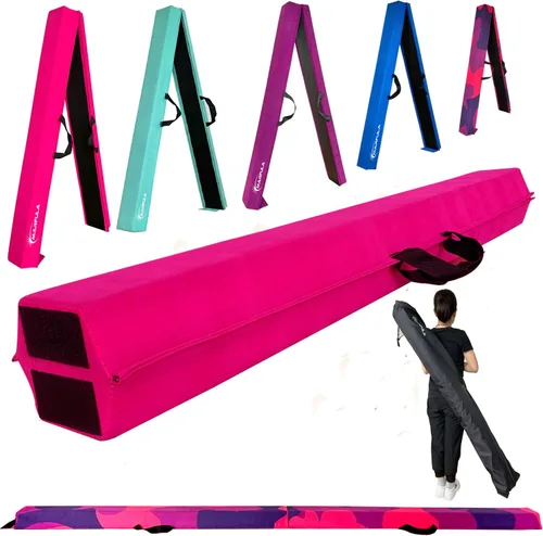 Miniatura 17 de MARFULA Viga de Gimnasia Plegable de 6 PIES / 8 PIES / 9 PIES Viga de Equilibrio de Espuma para Suelo - Extra Firme - Cubierta de Gamuza - Parte