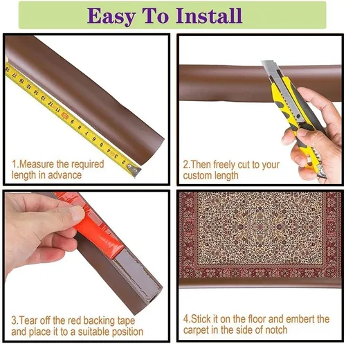 Miniatura 6 de Tira de umbral de PVC para puerta, pelar y pegar, tira de transición autoadhesiva para piso de alfombra, transición de umbral diferencia de altura