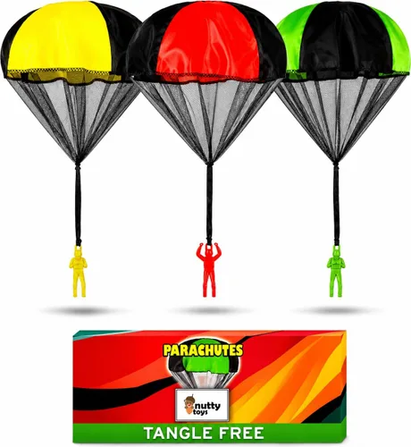 Miniatura 10 de NUTTY TOYS Juguetes de Paracaídas para Niños - Hombres de Paracaídas Voladores Sin Enredos para Exteriores, Ideales para Interiores y Exteriores, 3