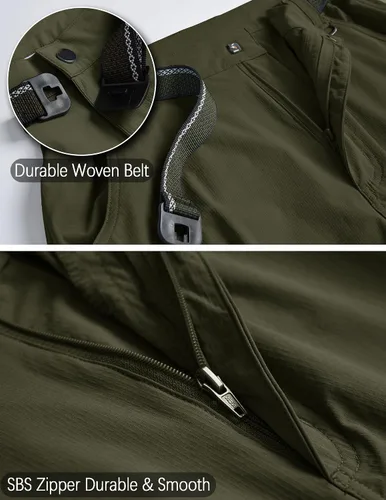 Miniatura 67 de Pantalones de senderismo para hombre, ligeros, resistentes al agua, de secado rápido, pesca, viajes, campamento, al aire libre, transpirables