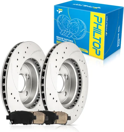 Miniatura 48 de PHILTOP Juego de rotores de freno de disco trasero y pastillas de freno de cerámica para Nissan 2002-2023 Altima, Nissan 2007-2019 Sentra, Nissan