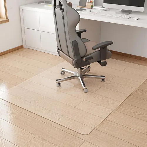 KMAT Tapete para silla de oficina, fácil de deslizar, de madera dura, para silla rodante, protector de suelo resistente, antideslizante, rectangular